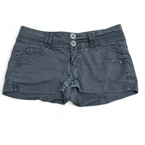 Y2K Jolt Low-Rise Black Mini Shorts, Size 9 — Mall Goth Grunge Aesthetic